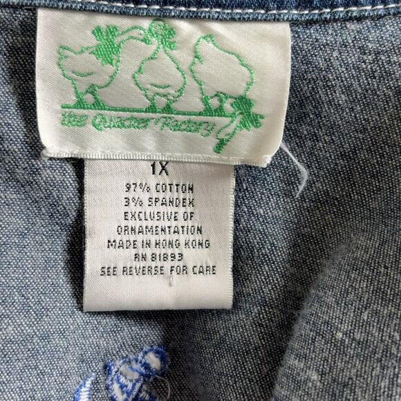 Quacker Factory Denim Jacket Womens Size 1X Anchors Blue Cruise Beach Resort - Picture 6 of 7